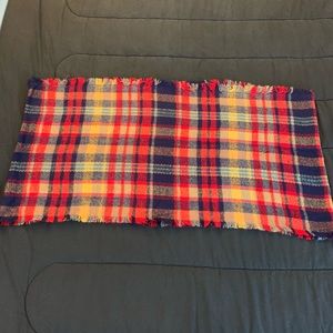 Multi color plaid infinity scarf